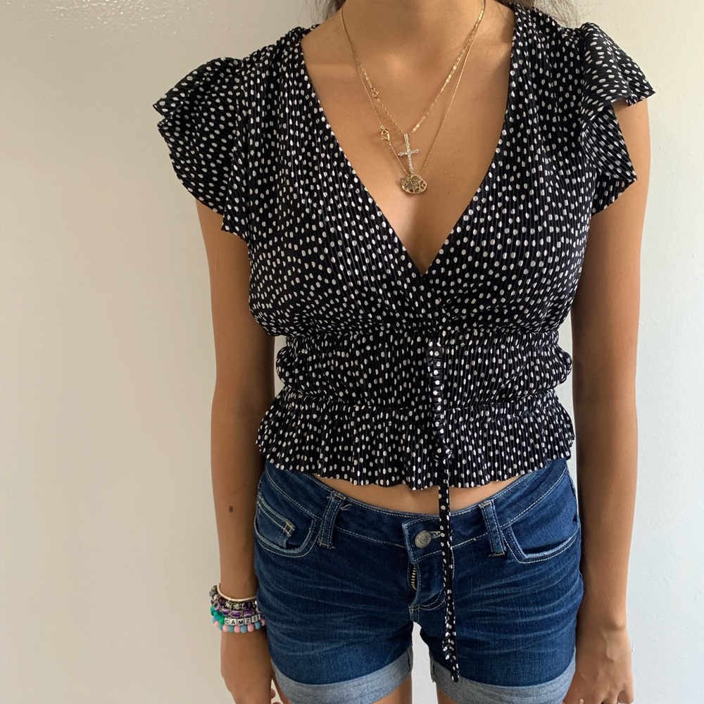 Zara polka dot top. Black and White in size XS.